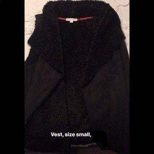 Black, furry vest
